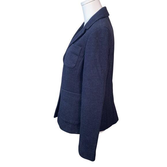 Boden Blazer Women US 8R Cotton Blend Blue Micro Dot Jacket Preppy Classic - Picture 3 of 6
